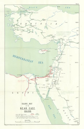 Railway map the near east - map,
